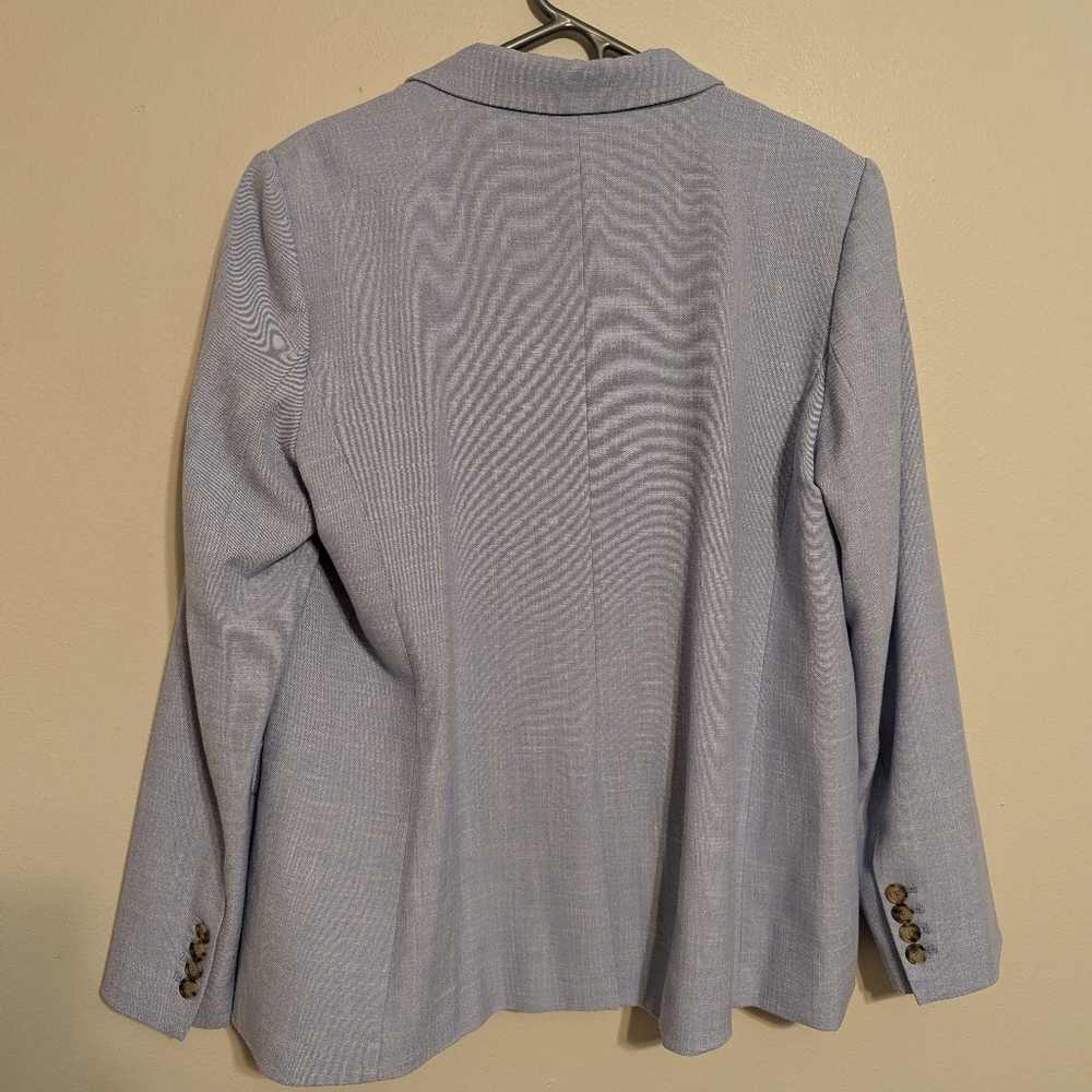 Ann Taylor Notched One Button Blazer - Light Blue (Wisteria) - Picture 5 of 7